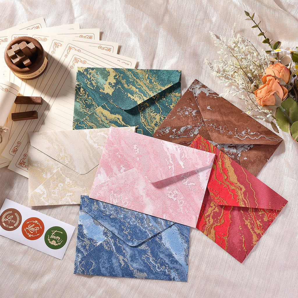 Vintage Gilded Embossed Specialty Paper Stationery Set, Chinese Style Letter Envelopes & Writing Papers, Wax Seal Envelopes, Invitation Cards & Postcards for Love Letters