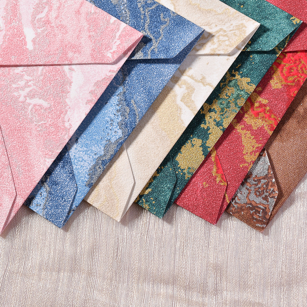 Vintage Gilded Embossed Specialty Paper Stationery Set, Chinese Style Letter Envelopes & Writing Papers, Wax Seal Envelopes, Invitation Cards & Postcards for Love Letters